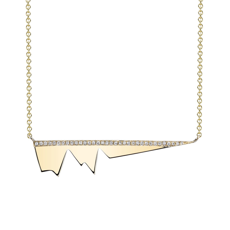 Pave Diamond Best Friend Heartbeat Necklace