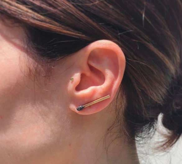 Pave Diamond Matchstick Earring