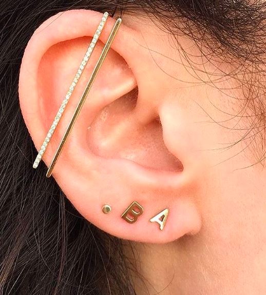 Diamond Industrial Cuff Earring