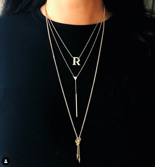 Large Gold Letter Necklace