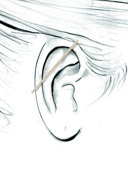 Diamond Industrial Cuff Earring