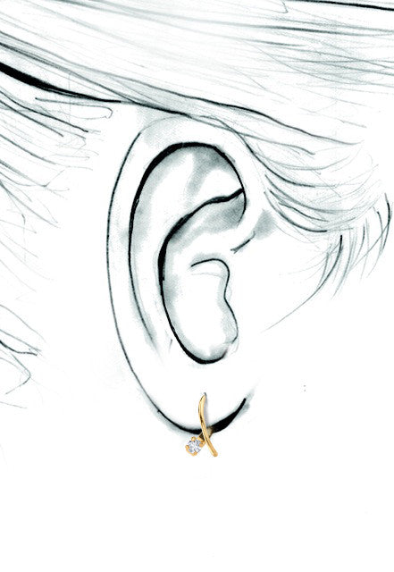 Diamond Crossover Earring