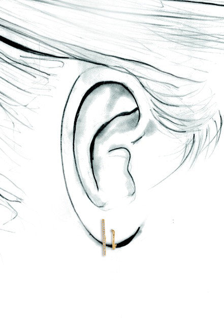Diamond Bar Spiral Earring