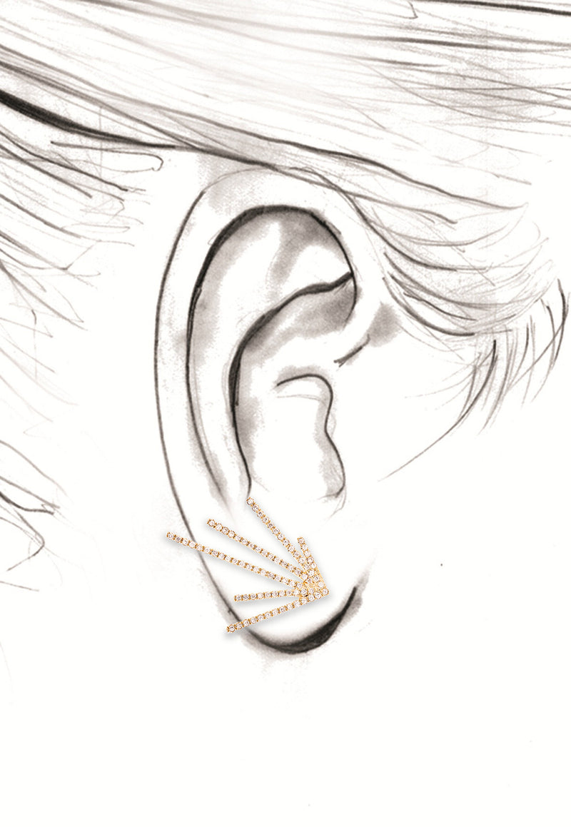 Pave Diamond Burst Earring