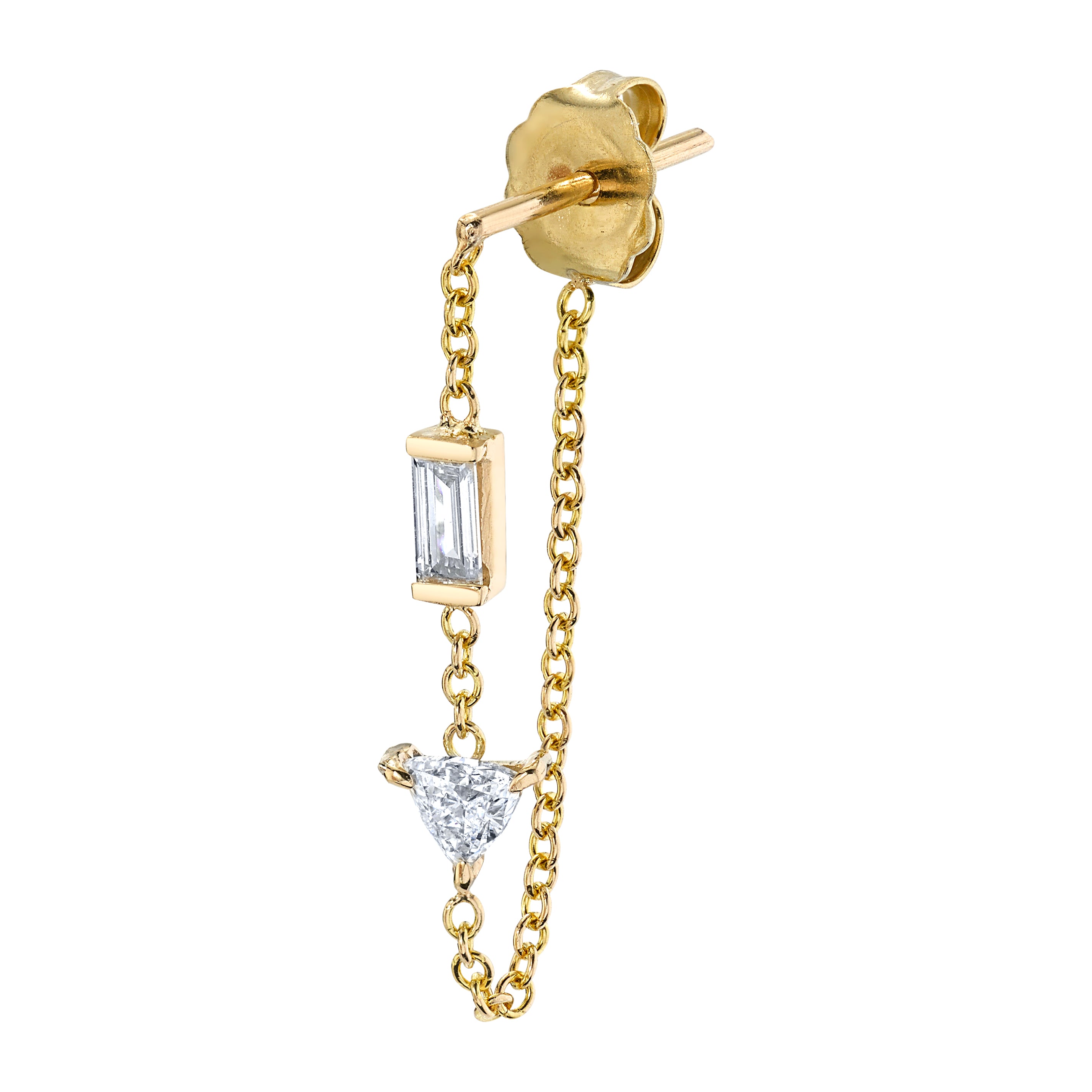 Double Diamond Chain Earrings 14K Gold | SMITH + MARA