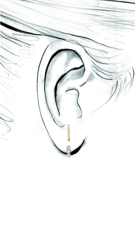 Dual Diamond Suspender Earring
