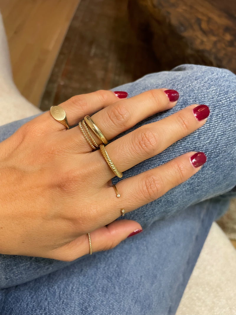Gold Oval Signet Ring (Engraving Option)