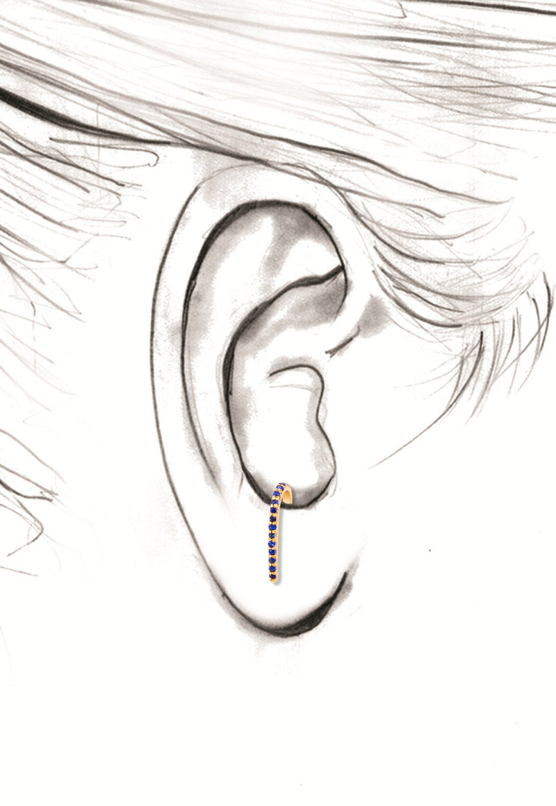 Pave Blue Sapphire Suspender Earring