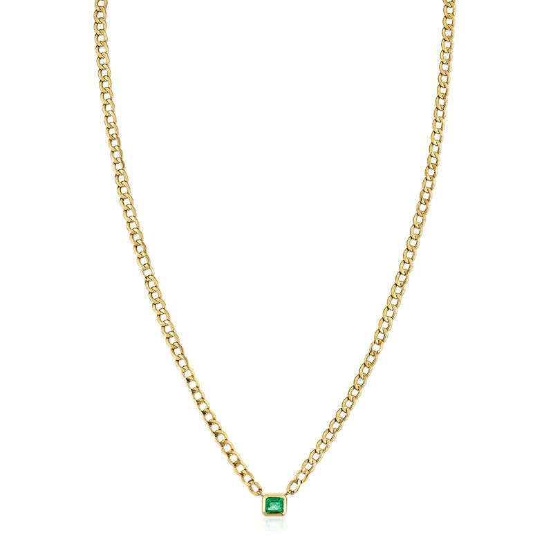 Emerald Curb Chain Necklace