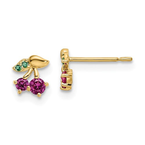 Gold Cherry Studs