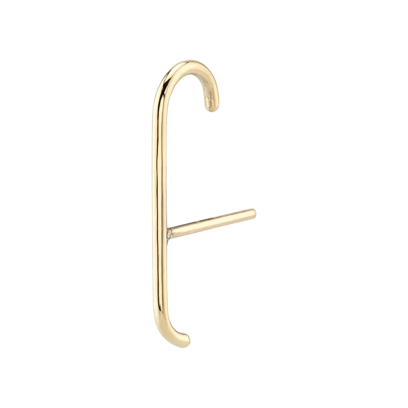 Solid Gold Thin Suspender Cuff Earring
