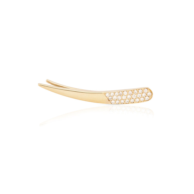 Half Pave Diamond Skimmer Earring