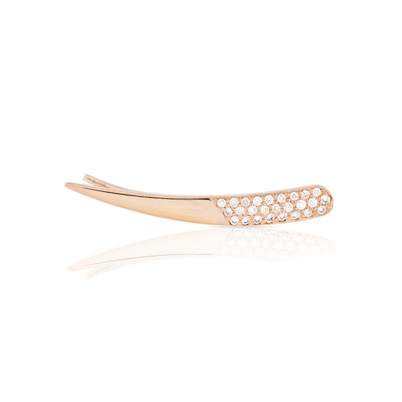 Half Pave Diamond Skimmer Earring