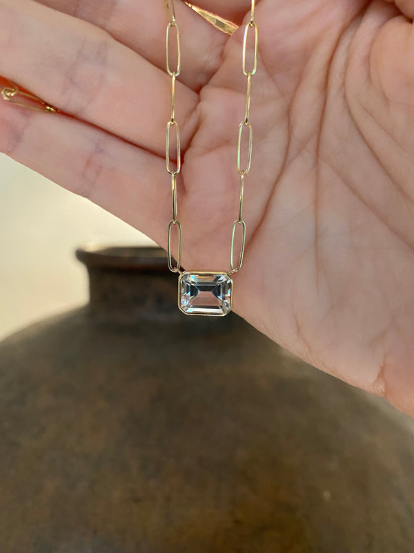 Long Link Topaz Necklace