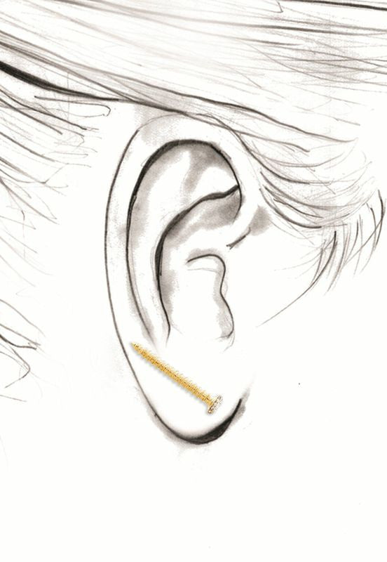 Pave Diamond Screw Earring