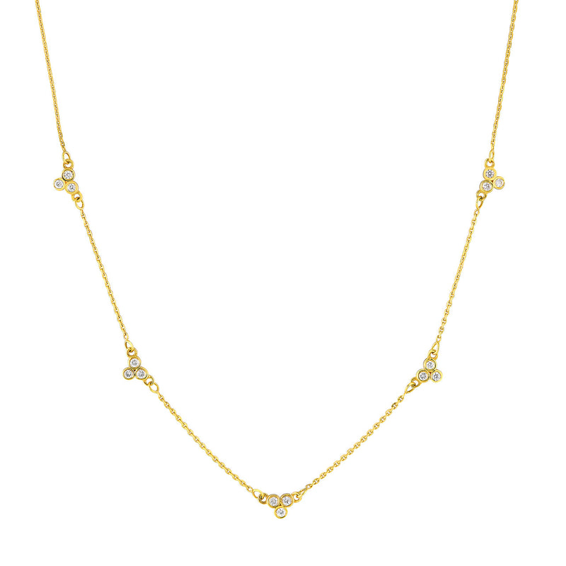 Triple Diamond Cluster Necklace