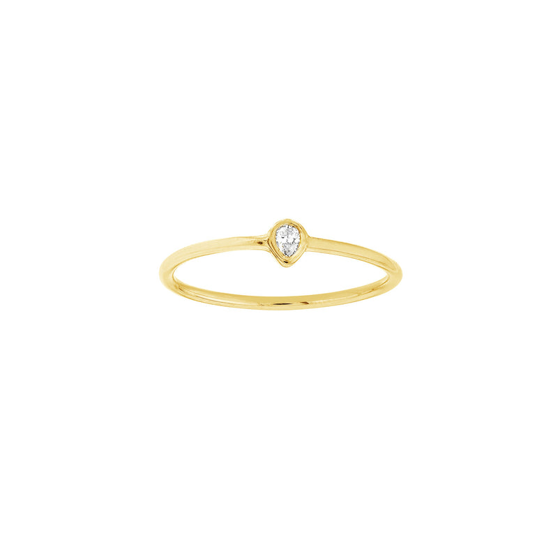 Pear Diamond Bezel Ring