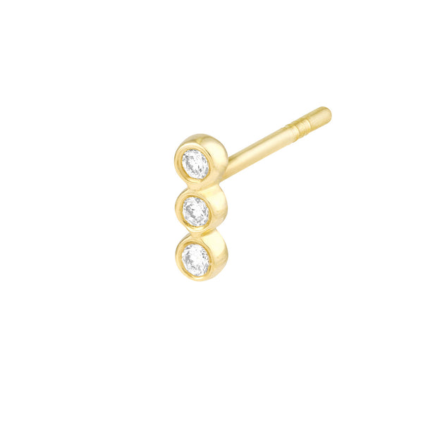 Triple Diamond Bezel Studs