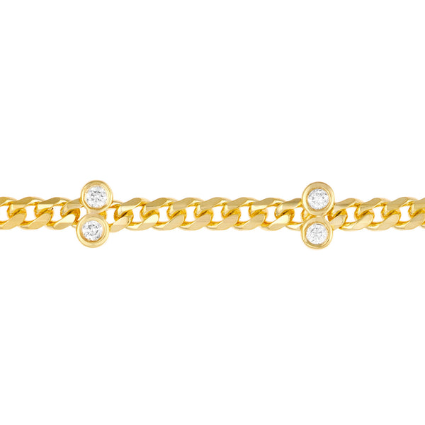 Diamond Duo Curb Chain Bracelet
