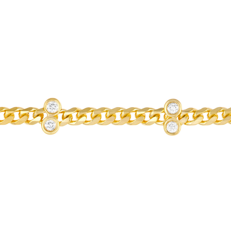 Diamond Duo Curb Chain Bracelet