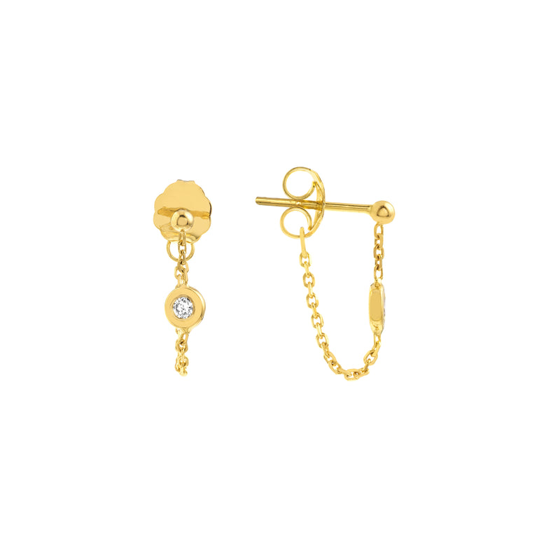 Mini Diamond Chain Earrings