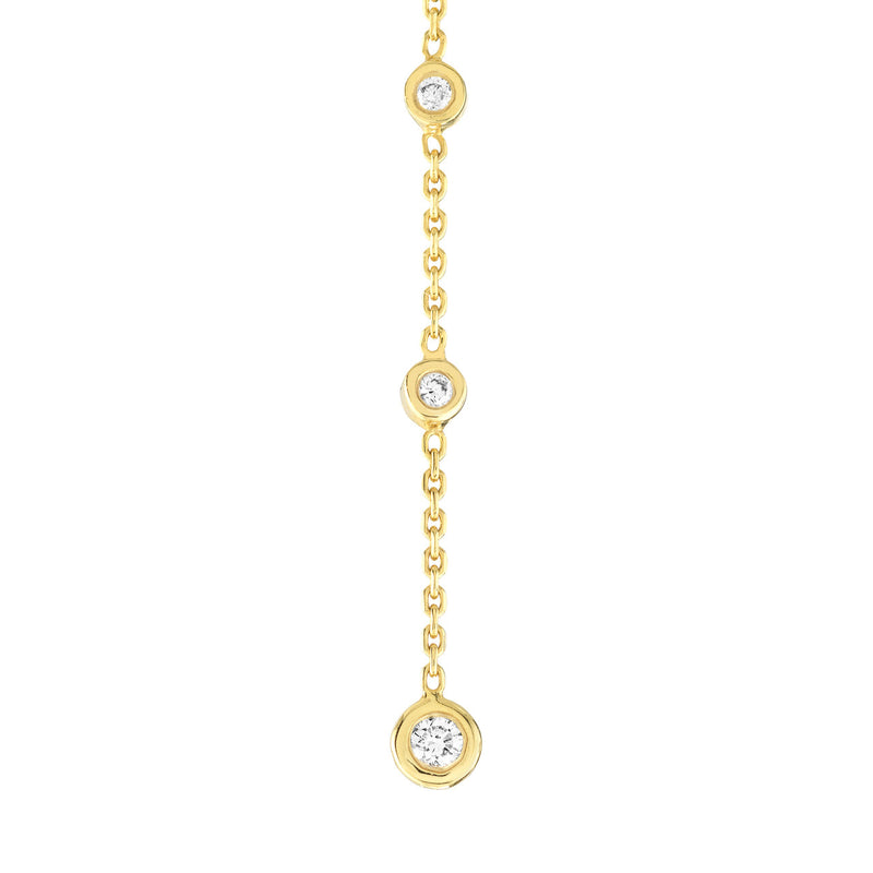 Diamond Bezel Chain Earrings