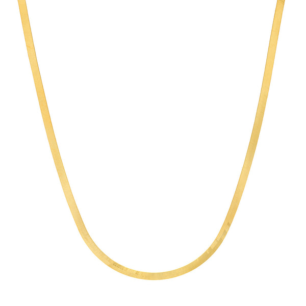 Silky Gold Herringbone Necklace - 5mm