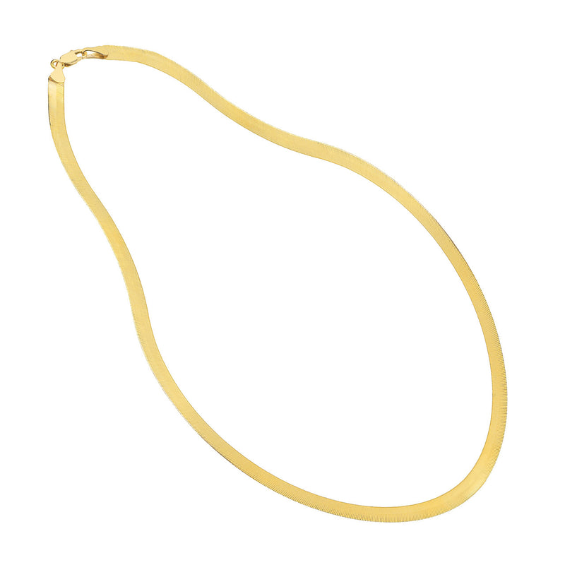 Silky Gold Herringbone Necklace - 5mm