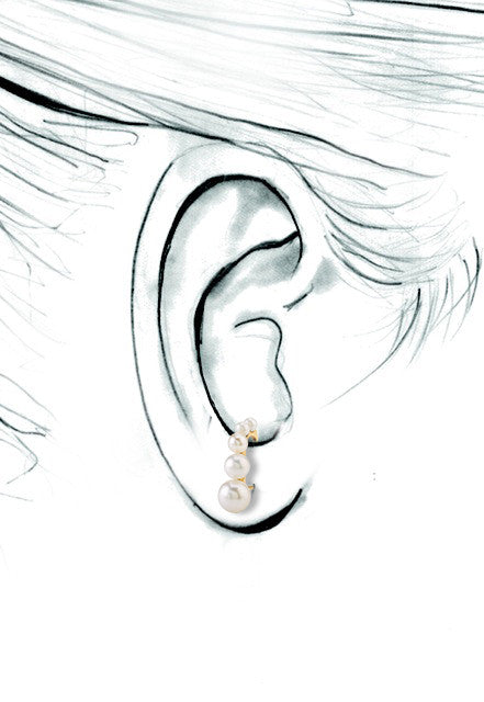 Graduated Pearl Suspender Earring