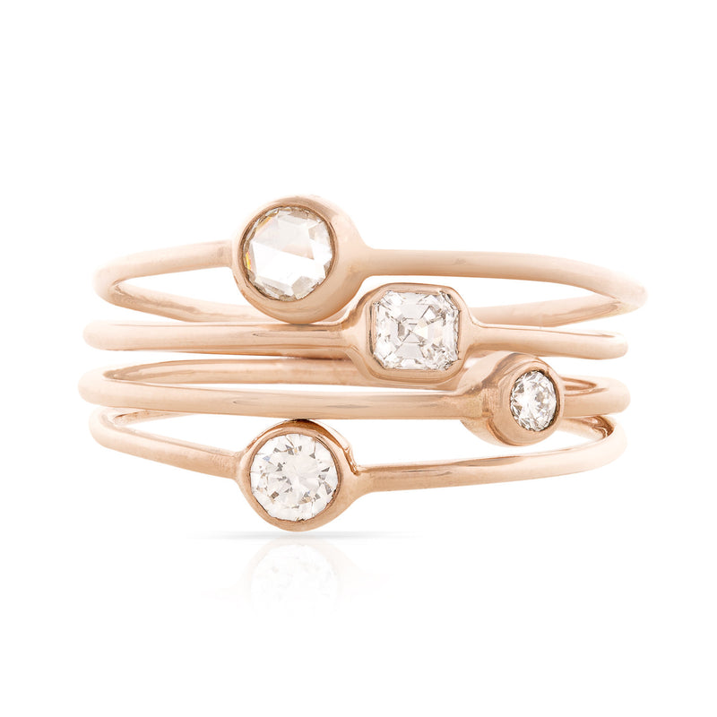 Rose Cut Diamond Stackable Ring