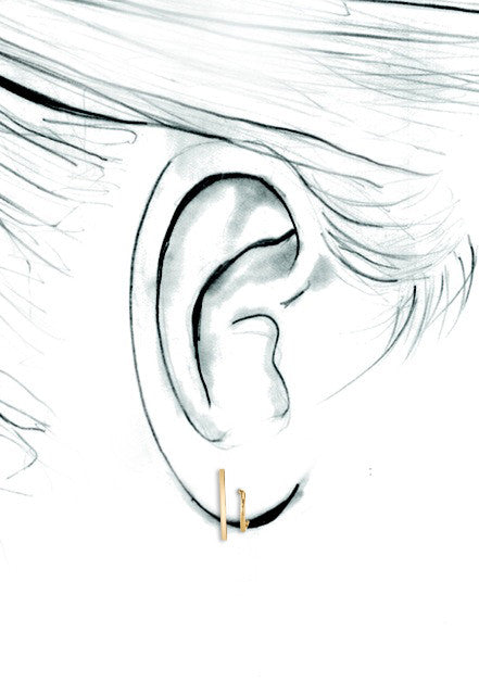 Gold Bar Spiral Earring