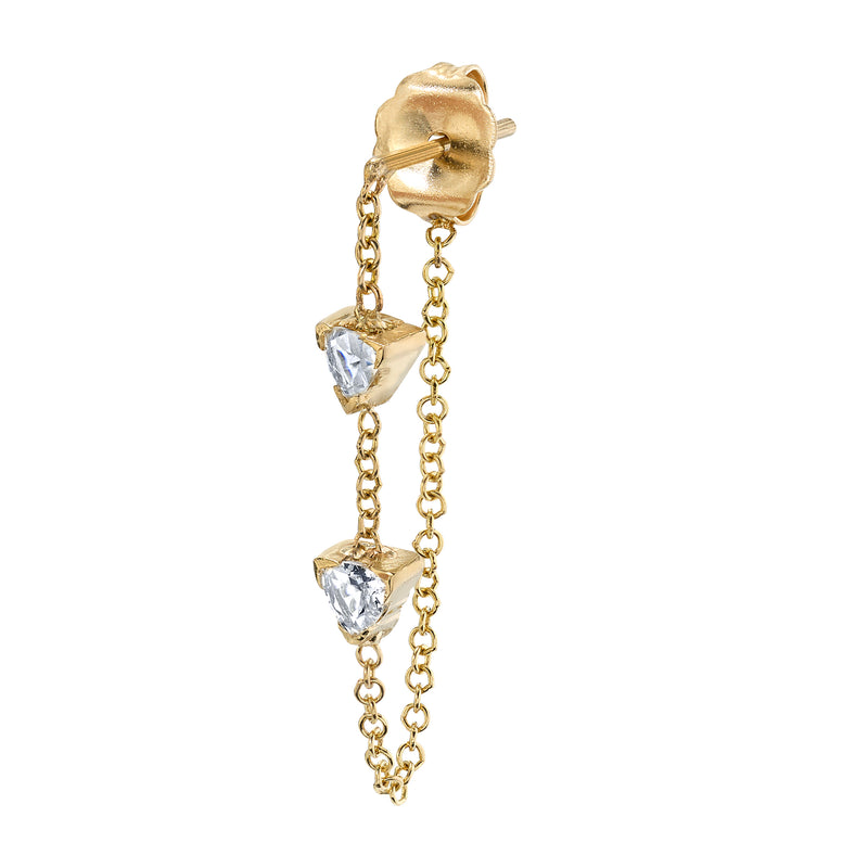 Double Topaz Chain Earrings