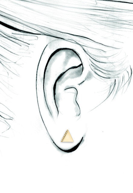 Pave Diamond Triangle Stud