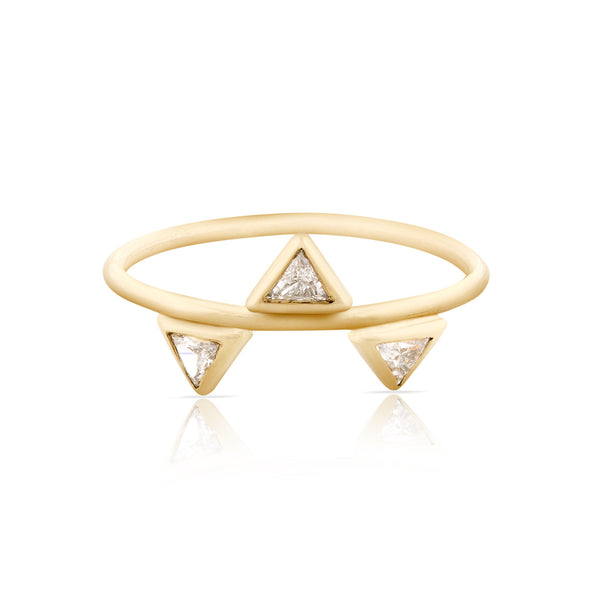 Triple Diamond Trillion Ring