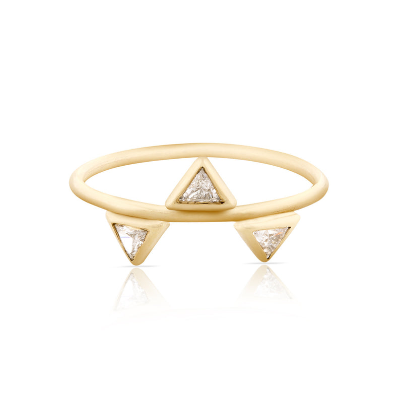 Triple Diamond Trillion Ring