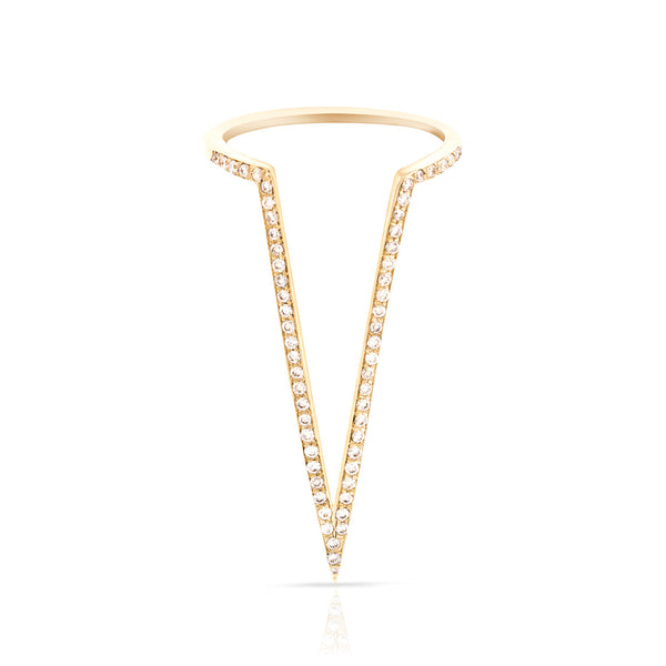 Pave Diamond V Ring