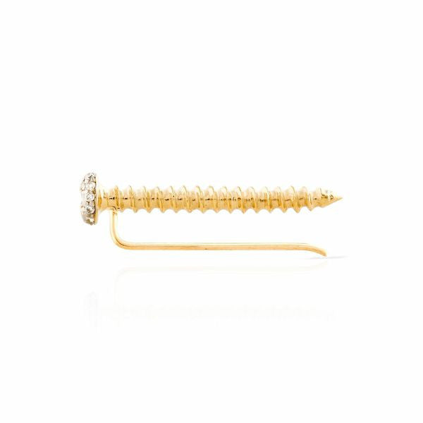 Pave Diamond Screw Earring