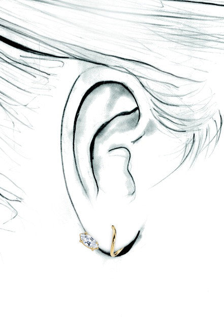 White Topaz Marquis Spiral Earring