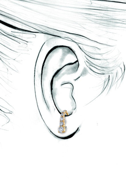 White Topaz Suspender Earring