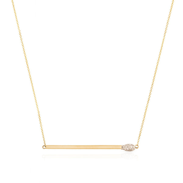 Pave Diamond Matchstick Necklace