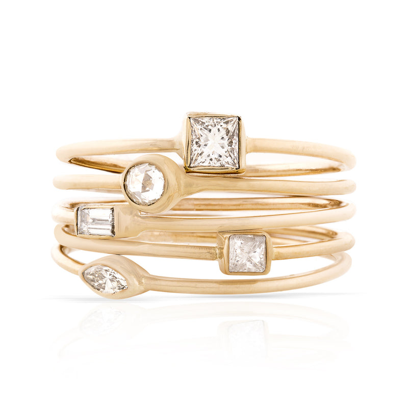 Princess Cut Diamond Stackable Ring