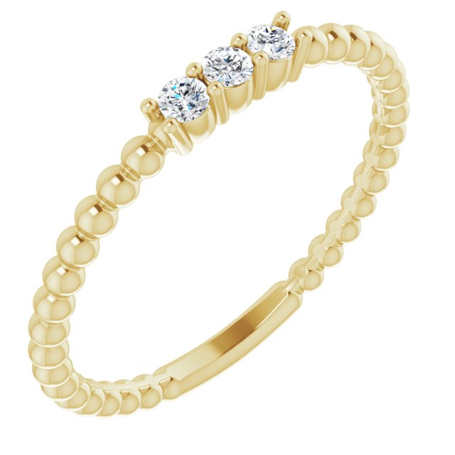 Three in a Row Diamond Bead Ring