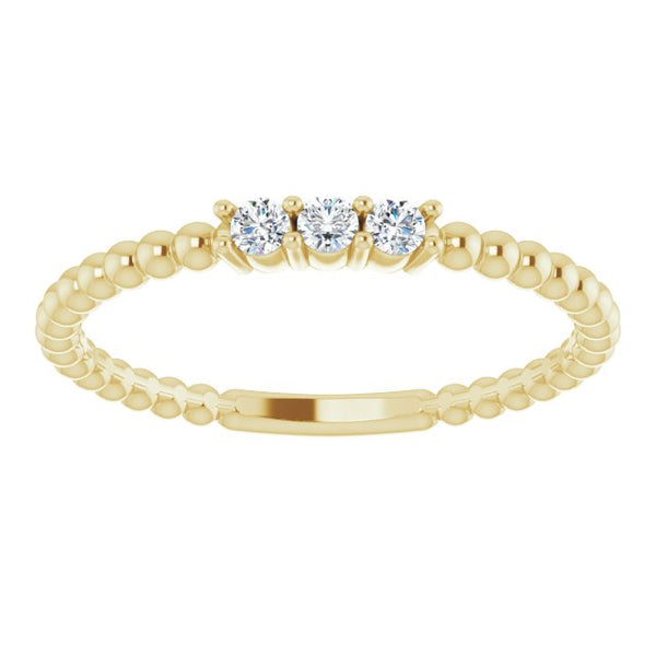 Three in a Row Diamond Bead Ring