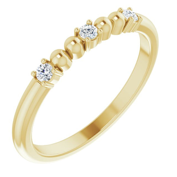 Delicate Diamond Bead Ring