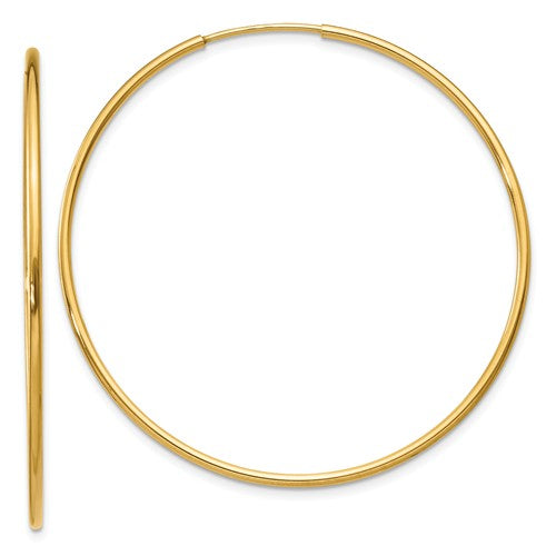 Gold Endless Hoop Earring - 40mm