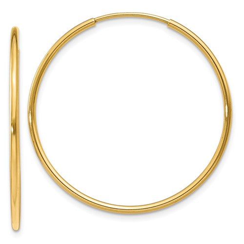 Gold Endless Hoop Earring - 30mm