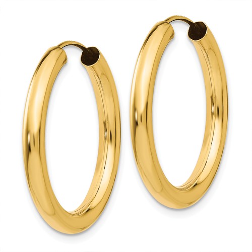Gold Endless Tube Hoop Earrings - 20mm