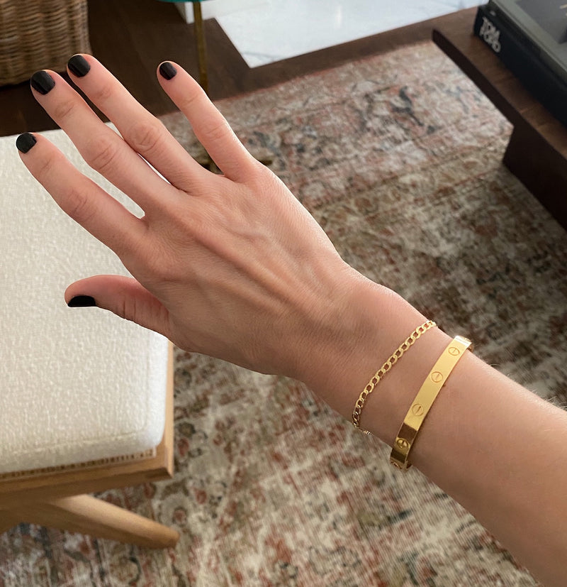 Gold Curb Chain Bracelet - 3.35mm