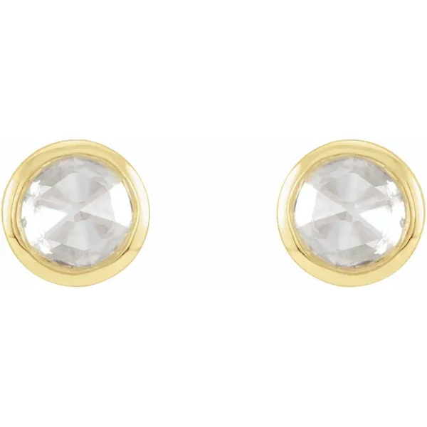 Rose Cut Diamond Bezel Set Earrings