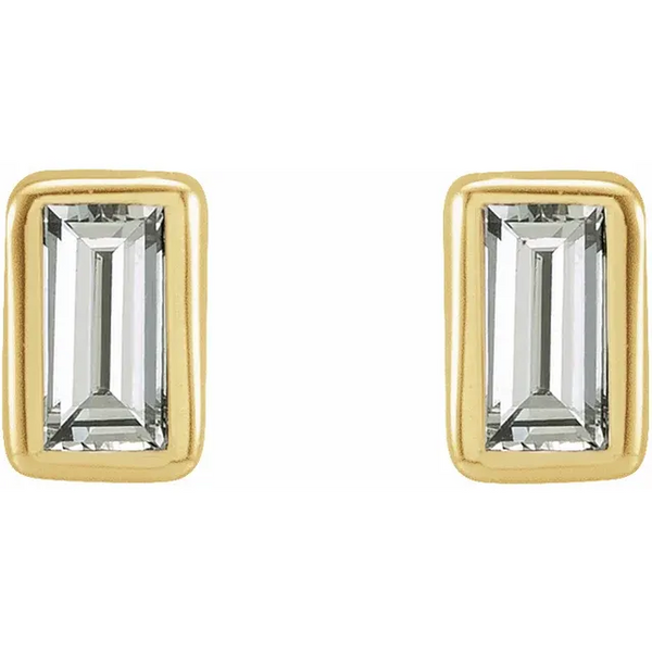 Baguette Diamond Bezel Set Earrings